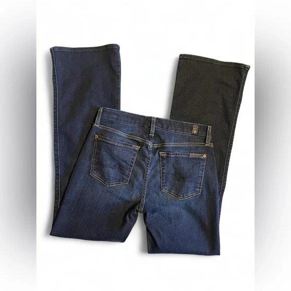 7 For All Mankind Dark Blue Flare Jeans Boot Cut